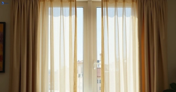 Dusty and dull curtains in darkes-forest-nsw before steam cleaning
